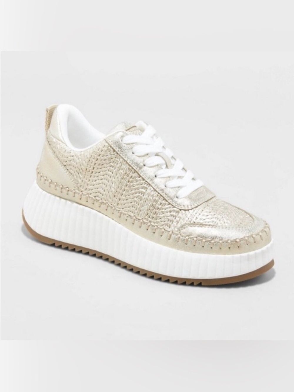 Universal Thread Gold and White Blend Persephone Platform Sneakers - Size 8